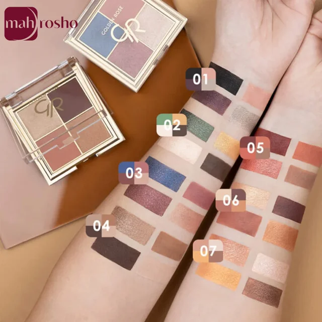 پالت سایه چشم 4 رنگ گلدن رز مدل QUATTRO رنگ Sunset Date شماره 06 وزن 4x2.2 گرم