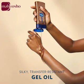 ژل روغن بدن شاین دار وازلین مدل Golden Hour Glow با رایحه وانیل کاکائو حجم 200 میلی لیتر