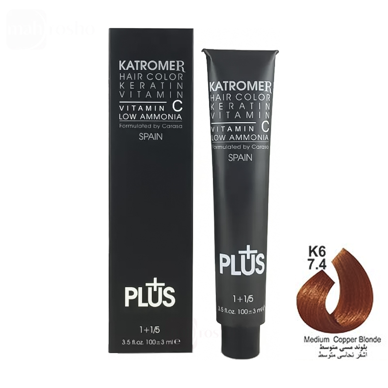 رنگ مو کاترومر گروه مسی رنگ بلوند مسی متوسط شماره K6 , 7.4 حجم 100 میلی لیتر