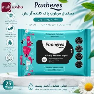 دستمال مرطوب پاک کننده آرایش پنبه ریز تعداد 25 برگی