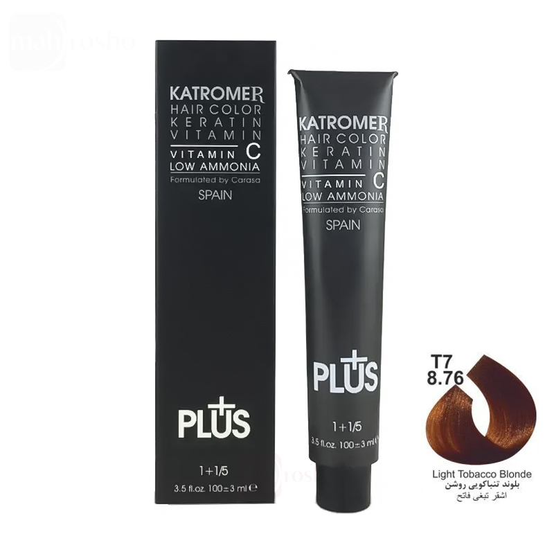 رنگ مو کاترومر گروه تنباکویی رنگ بلوند تنباکویی روشن شماره T7 - 8.76 حجم 100 میلی لیتر