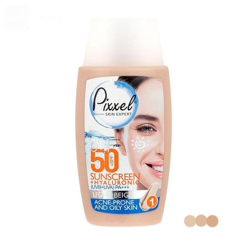 ضد آفتاب رنگی پیکسل با SPF50 مناسب پوست چرب و جوش دار