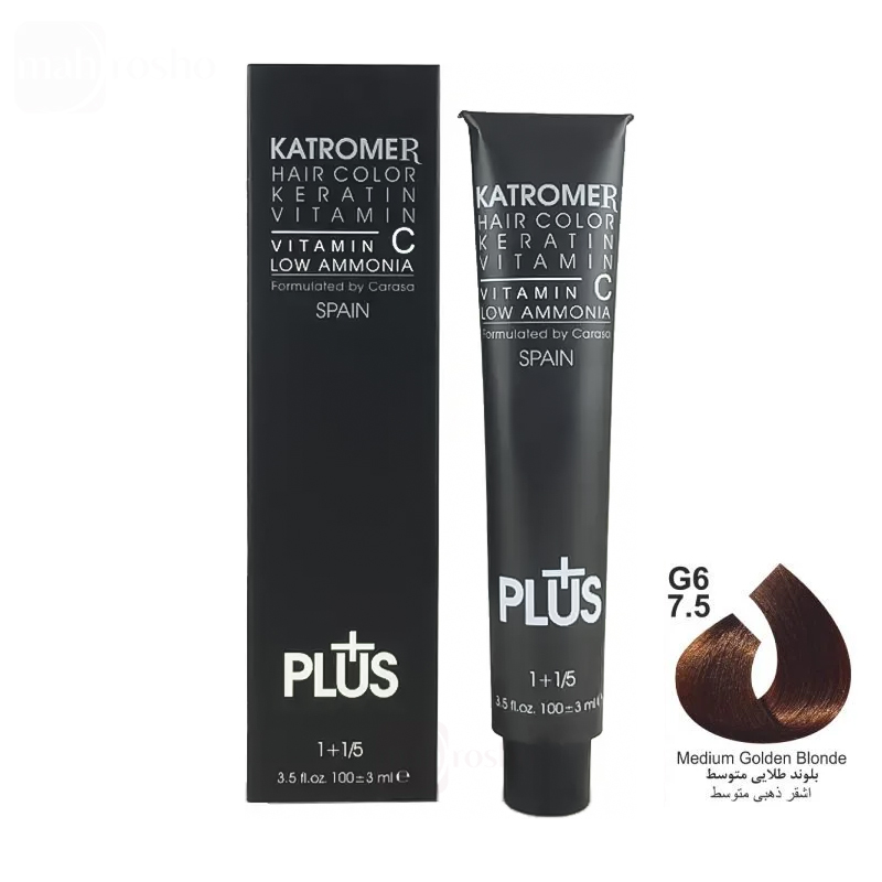 رنگ مو کاترومر گروه طلایی رنگ بلوند طلایی متوسط شماره G6 , 7.5 حجم 100 میلی لیتر
