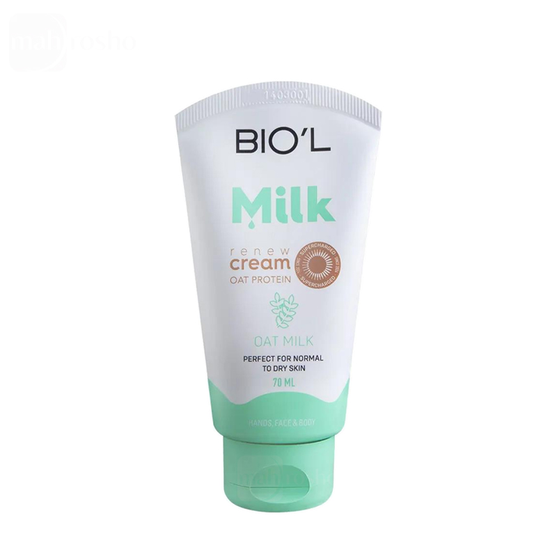 کرم تیوپی شیر مرطوب کننده دست و صورت اوت میلک بیول حاوی پروتئین شیر و جو دوسر حجم 70 میلی لیتر