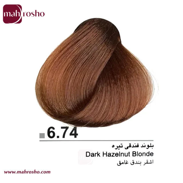 رنگ مو دوماسی گروه فندقی رنگ بلوند فندقی تیره شماره 6.74 حجم 120 میلی لیتر