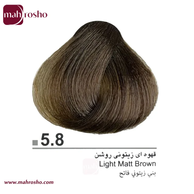 رنگ مو دوماسی گروه زیتونی رنگ قهوه ای زیتونی روشن شماره 5.8 حجم 120 میلی لیتر