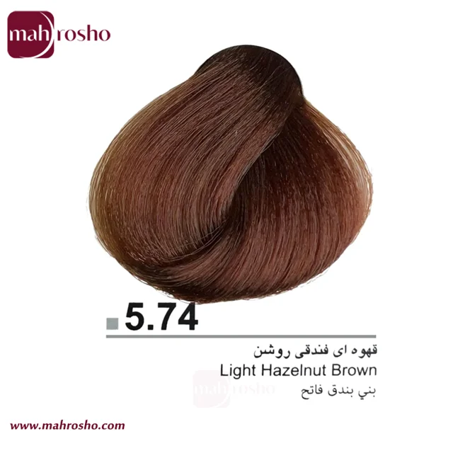 رنگ مو دوماسی گروه فندقی رنگ قهوه ای فندقی روشن شماره 5.74 حجم 120 میلی لیتر