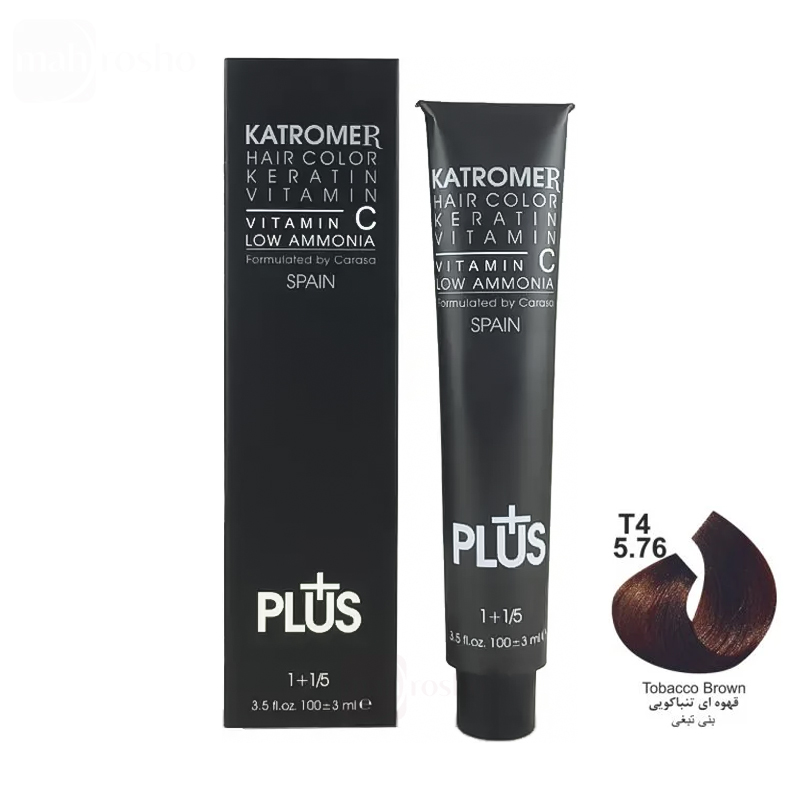 رنگ مو کاترومر گروه تنباکویی رنگ قهوه ای تنباکویی شماره T4 - 5.76 حجم 100 میلی لیتر