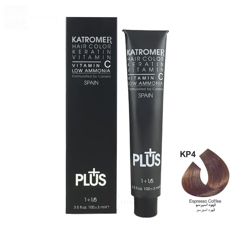 رنگ مو کاترومر گروه حرفه ای رنگ قهوه اسپرسو شماره KP4 حجم 100 میلی لیتر