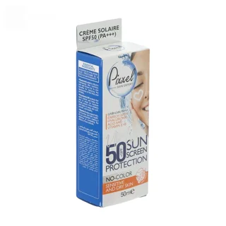 ضد آفتاب بی رنگ پیکسل با SPF50 مناسب پوست خشک و حساس حجم 50 میلی لیتر