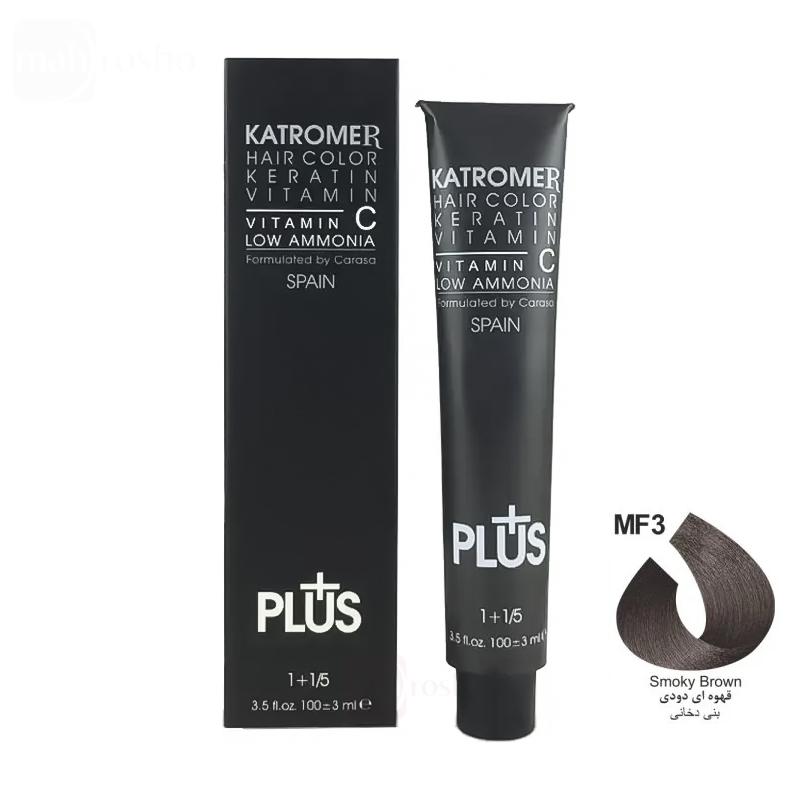رنگ مو کاترومر گروه مردانه رنگ قهوه ای دودی مردانه شماره MF3 حجم 100 میلی لیتر