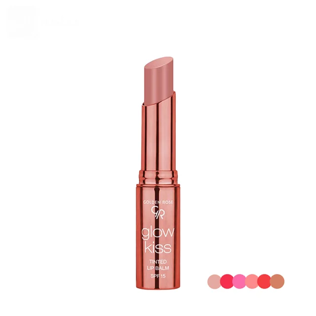 تینت بالم لب جامد گلدن رز مدل Glow Kiss حاوی SPF15 در 6 رنگ وزن 3 گرم