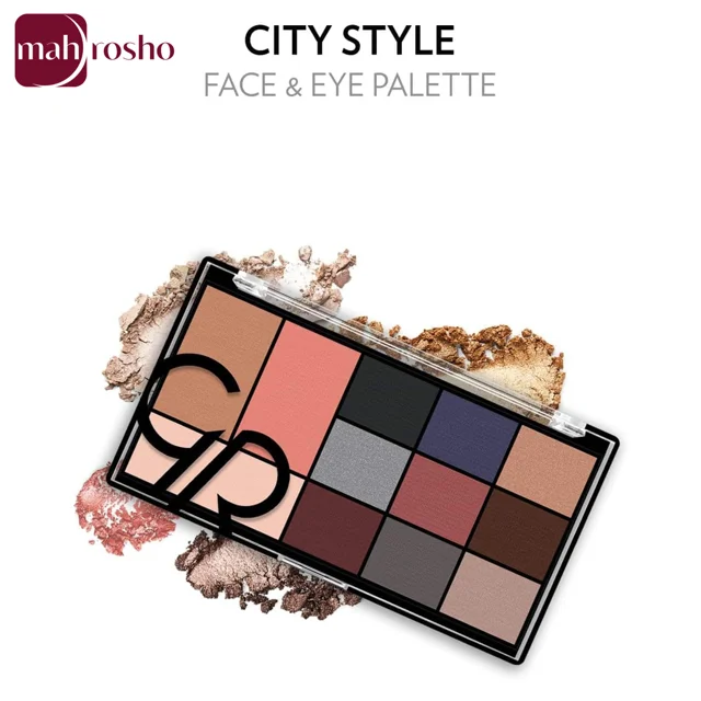 پالت چشم و صورت گلدن رز مدل CITY STYLE رنگ SMOKEY شماره 02