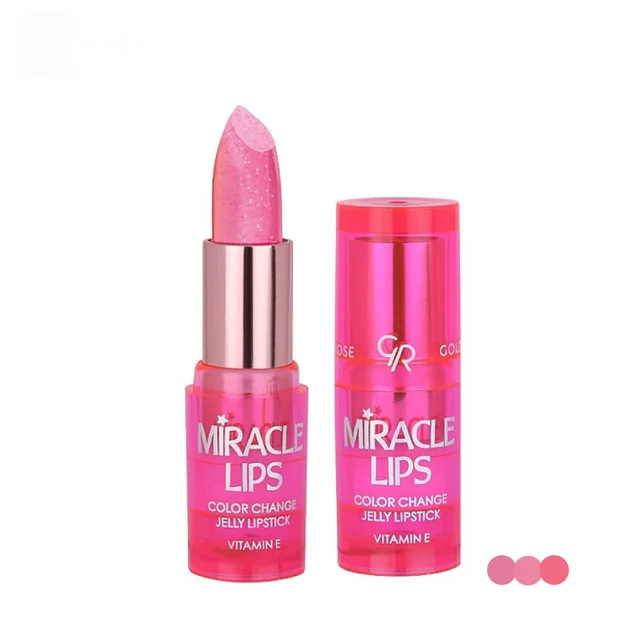 رژلب ژله‌ای حرارتی گلدن رز مدل MIRACLE LIPS در 3 رنگ وزن 3.7 گرم