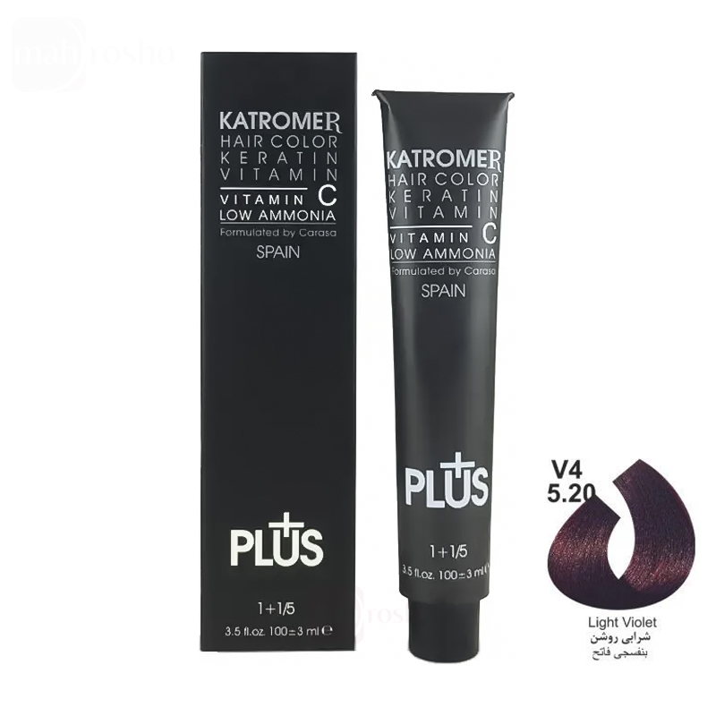 رنگ مو کاترومر گروه شرابی رنگ شرابی روشن شماره V4 - 5.20 حجم 100 میلی لیتر