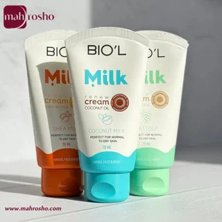 کرم تیوپی شیر مرطوب کننده دست و صورت اوت میلک بیول حاوی پروتئین شیر و جو دوسر حجم 70 میلی لیتر
