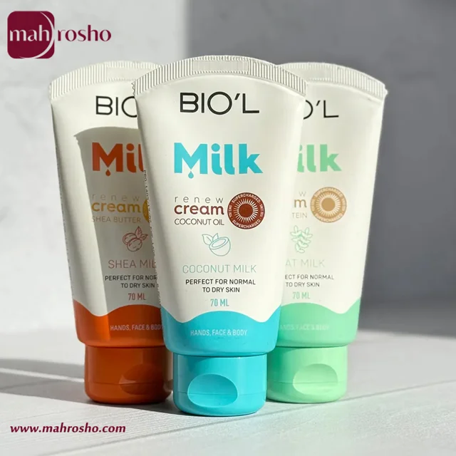 کرم تیوپی شیر مرطوب کننده دست و صورت اوت میلک بیول حاوی پروتئین شیر و جو دوسر حجم 70 میلی لیتر