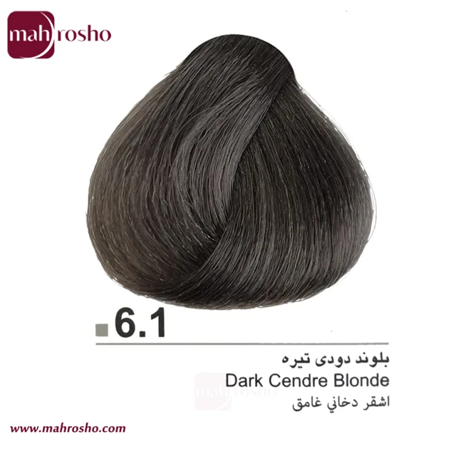 رنگ مو دوماسی گروه دودی رنگ بلوند دودی تیره شماره 6.1 حجم 120 میلی لیتر