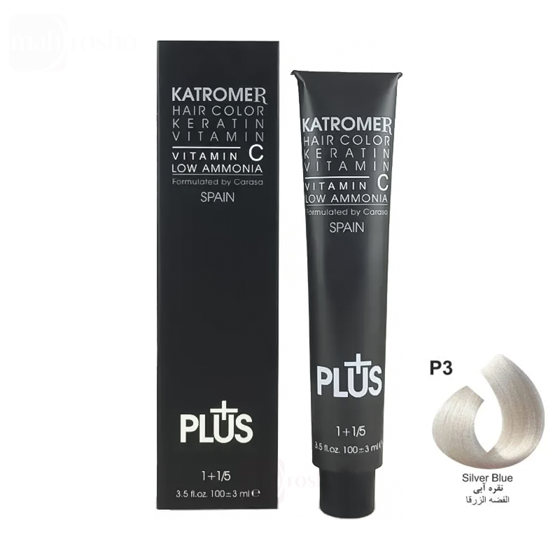 رنگ مو کاترومر گروه پاستل رنگ نقره آبی شماره P3 حجم 100 میلی لیتر